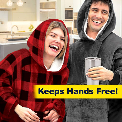 Ontel Huggle Hoodie, Buffalo Plaid, One Size