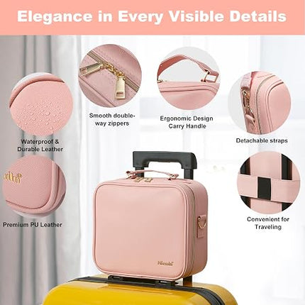 Travel Makeup Organizer with LED Lighted Mirror