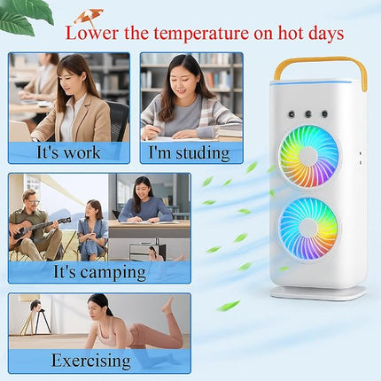 Portable USB Mist Spray Fan - Double Ended Air Cooler