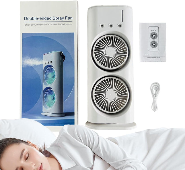 Portable USB Mist Spray Fan - Double Ended Air Cooler